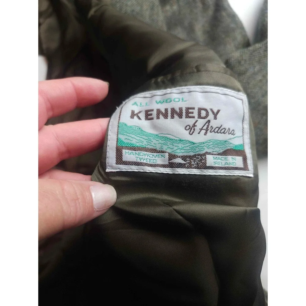 Kennedy of Ardara Donegal Tweed Blazer Green Wool Sport Coat Made Ireland Mens
